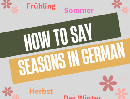 How to say seasons in German