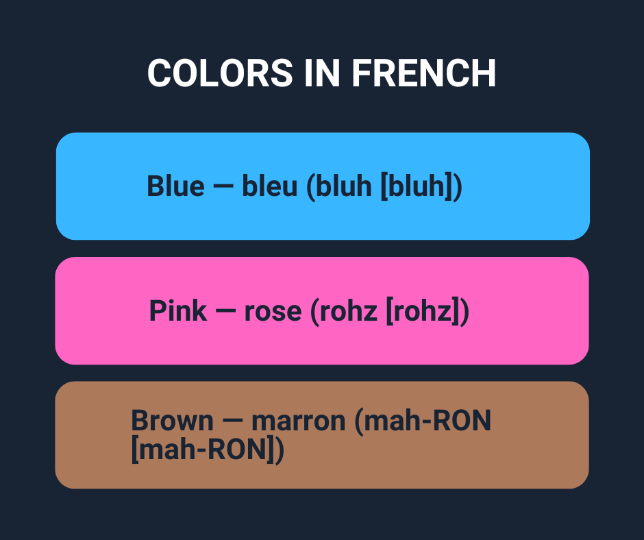 Colors in French